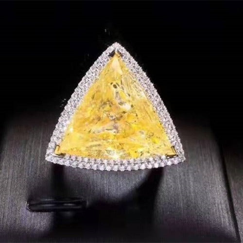 18k Gold and Natural Yellow Diamonds  Necklace Pendant Ring Dual-Use Jewelry