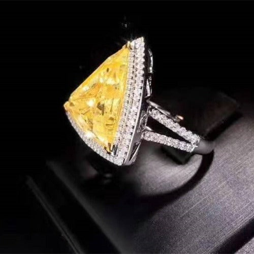 18k Gold and Natural Yellow Diamonds  Necklace Pendant Ring Dual-Use Jewelry