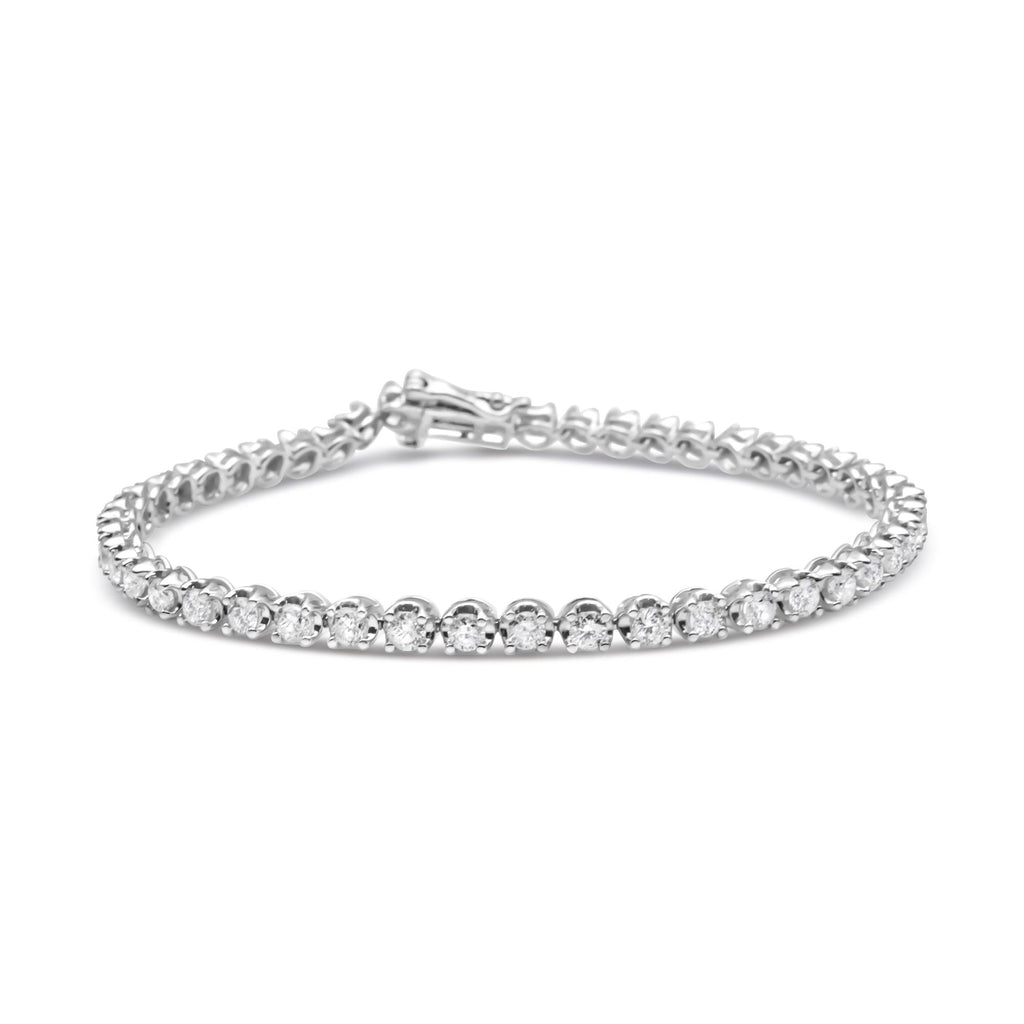 14K White Gold Diamond Classic Tennis Bracelet 7"