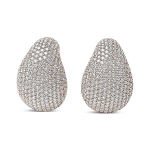 18K Rose Gold  Micro-Pave Diamond  Omega Back Earrings