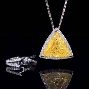 18k Gold and Natural Yellow Diamonds  Necklace Pendant Ring Dual-Use Jewelry