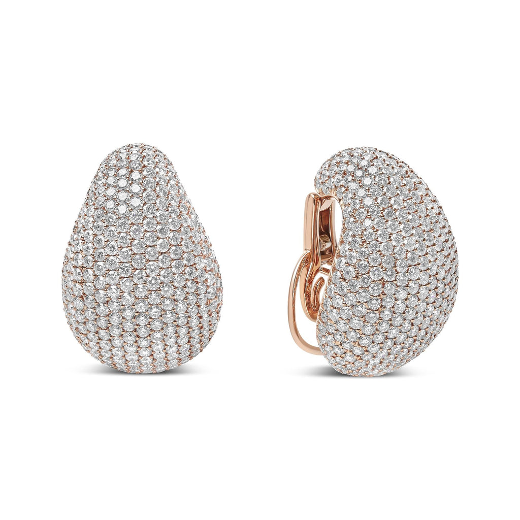 18K Rose Gold  Micro-Pave Diamond  Omega Back Earrings